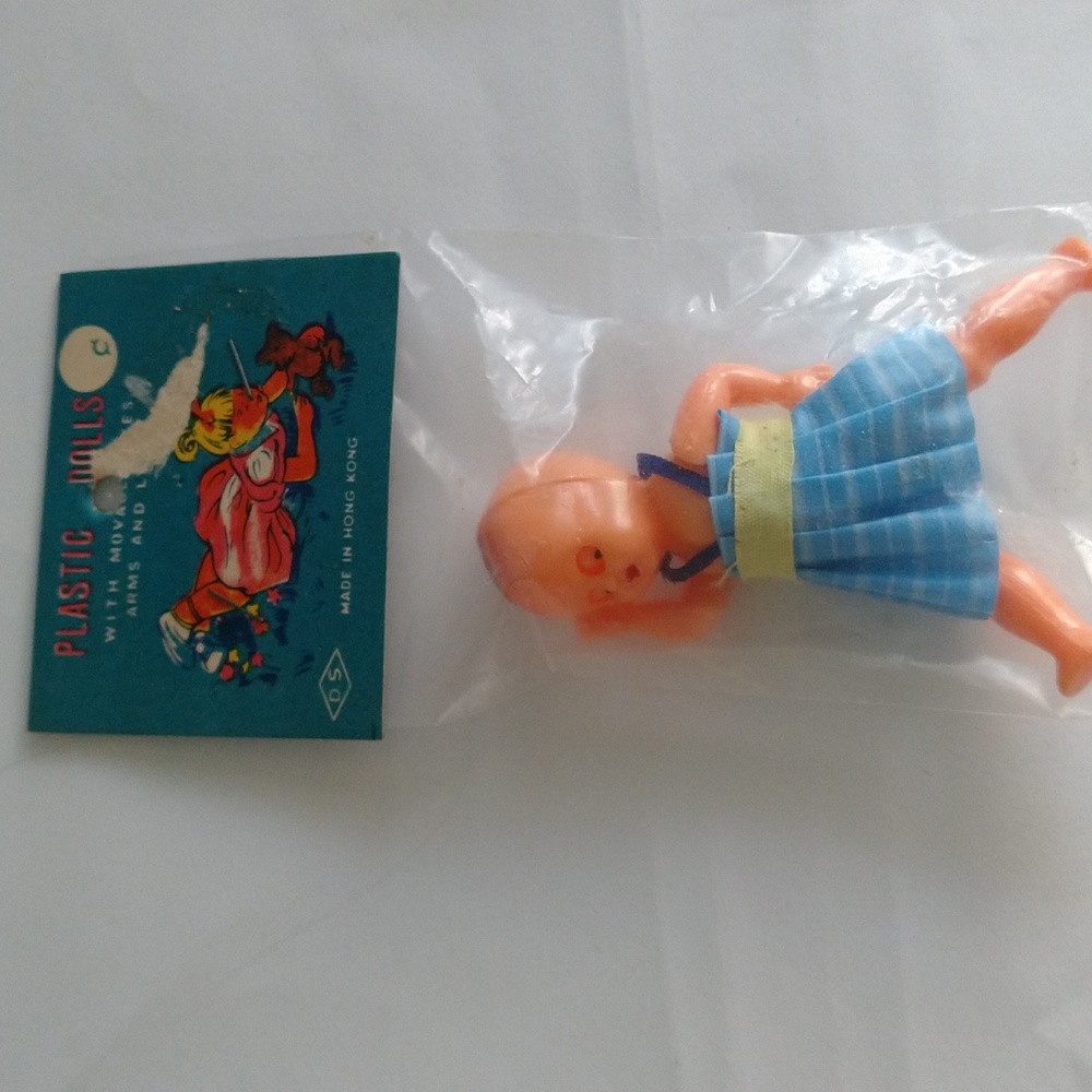 Vintage Doll Dollhouse Miniature Celluloid Plastic 3" Hong Kong NIP